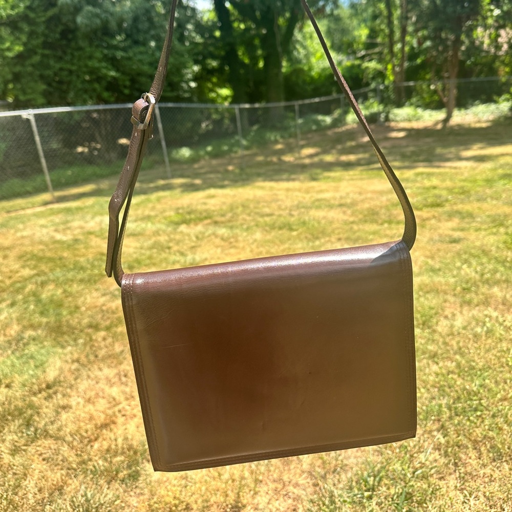 YSL Vintage Brown Shoulder Bag Clutch Leather with COA - Picture 5 of 13